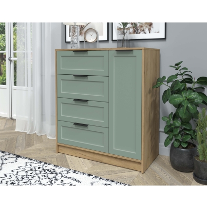 Тумба Тренд КТ-Т90 (Дуб золотой ЛДСП/ Мята ЛМДФ) Ш900 В1020 Г451